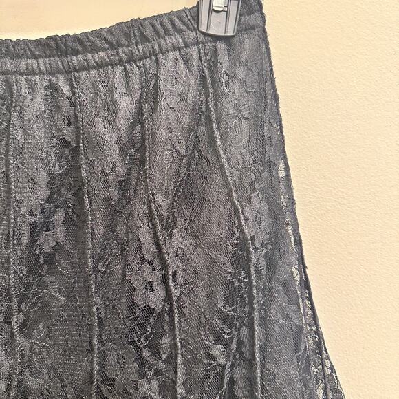 Mix Nouveau Vintage 90s Black Lace Whimsigoth Witchy Fairy Grunge Earthy Skirt - Picture 5 of 10